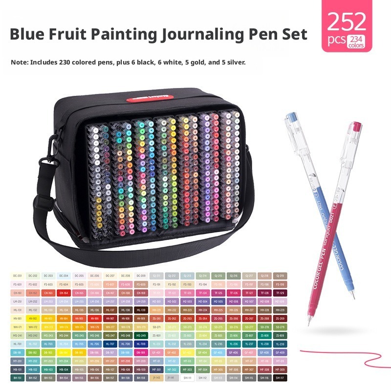 Correction Pen Fine - 252-teiliges Set mit 234 Farben Feinspitzen-Gelmalstiften