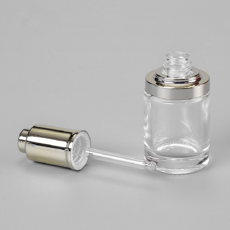 Gel Refill Pack - 30 ml Klarglasflasche mit silberner/goldener Pumpentropferpumpe