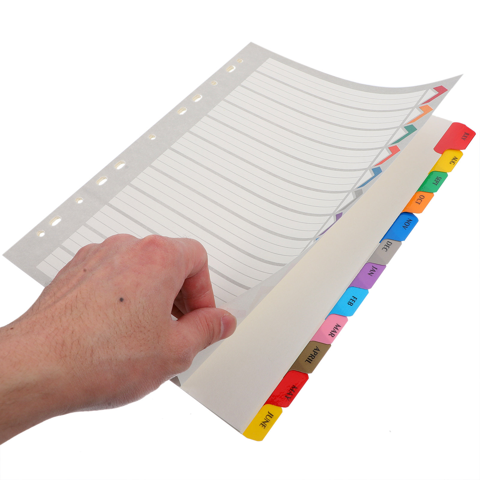 Tab Divider A4 - 12 Blatt Registerblätter, Trennblätter mit Registerkarten