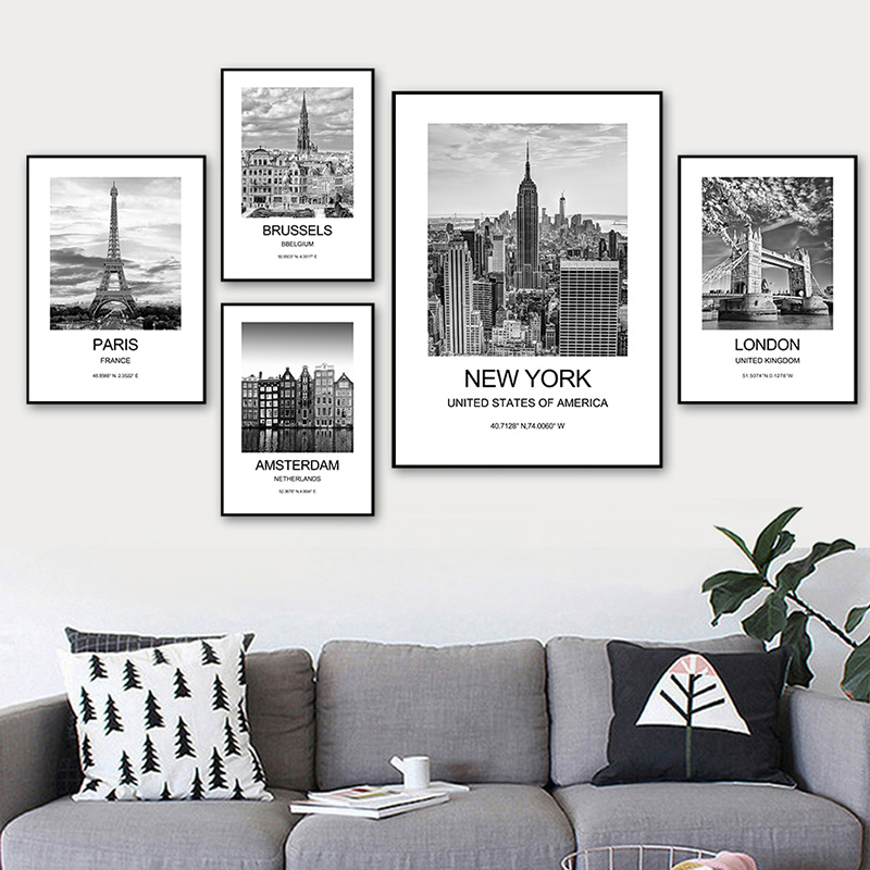Ink Blotter Paper - Stadtplakat New York London Paris Wandkunst