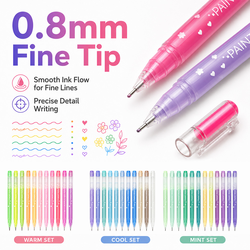 12 Farben Acryl-Gelstifte Set  – Correction Pen Fine Bewertung und Preis