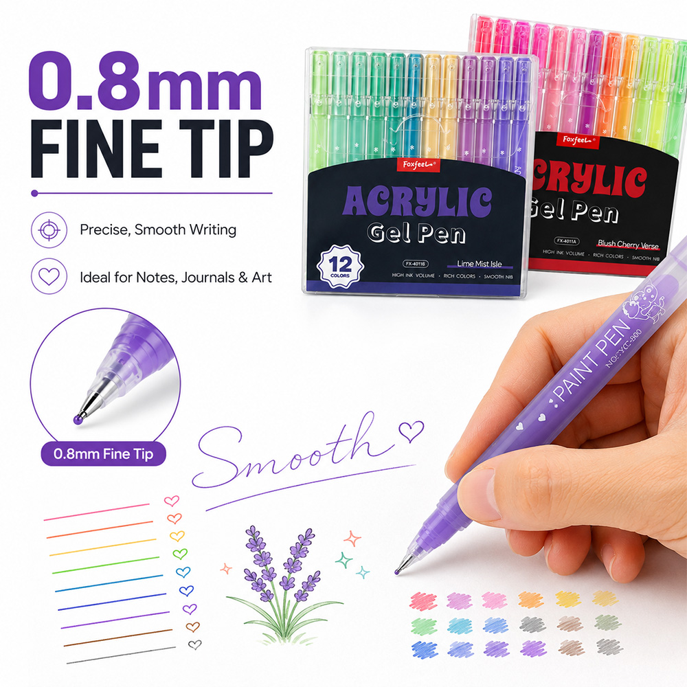12 Farben Acryl-Gelstifte Set  – Correction Pen Fine Bewertung und Preis