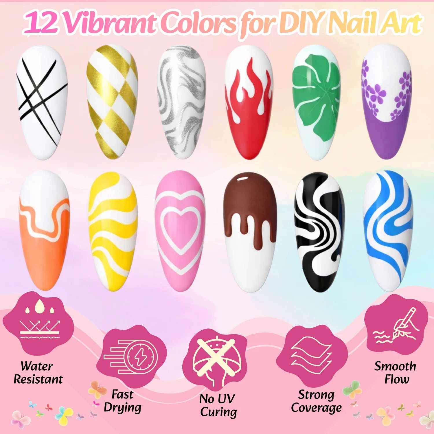 12 Farben 3D Nail Art Stift-Se – Correction Pen Fine Bewertung und Preis